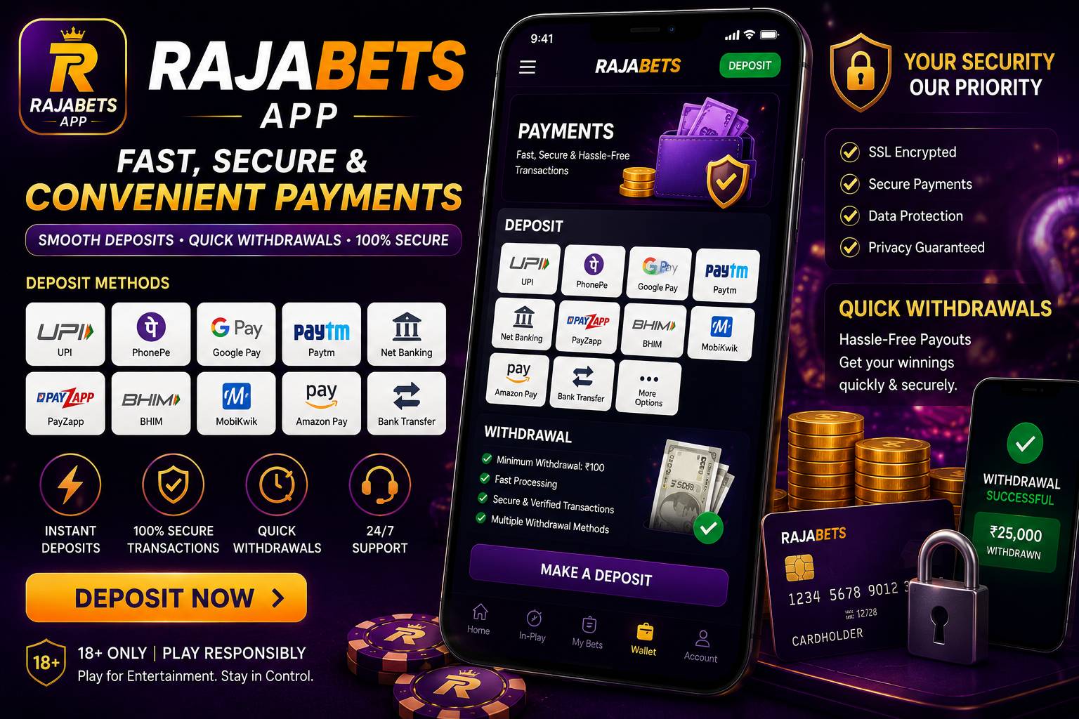 Rajabets App payments and bonus guide